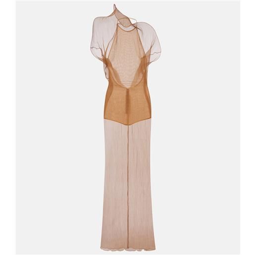 Magda Butrym abito lungo in organza di seta trasparente