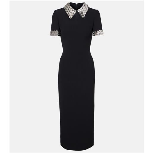 David Koma abito midi in cady con decorazioni