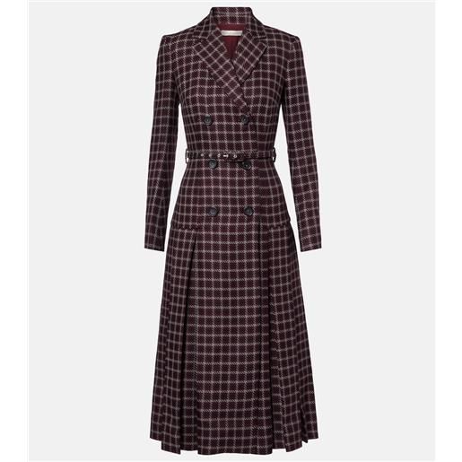 Emilia Wickstead abito midi chaney in misto lana pied-de-poule