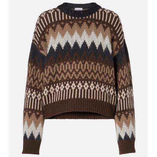 Brunello Cucinelli pullover in jacquard di cashmere