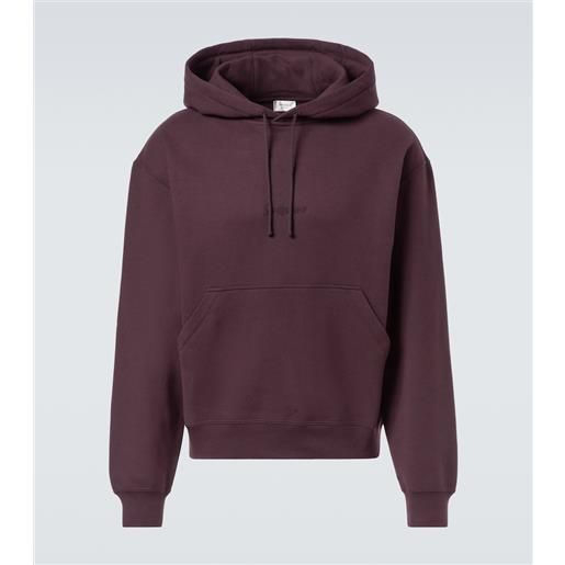 Saint Laurent felpa in cotone con cappuccio e logo