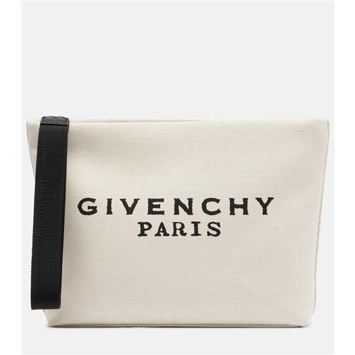 Givenchy bustina in canvas con logo