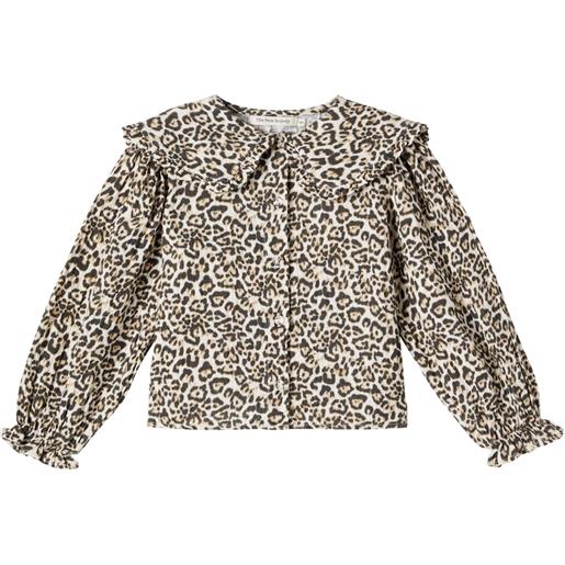 The New Society blusa nelia in cotone con stampa leopardata
