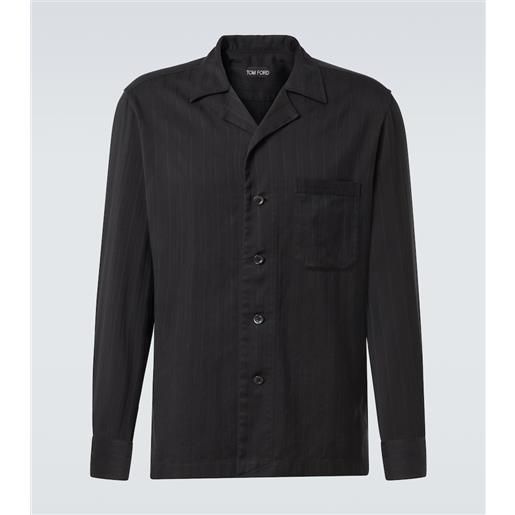 Tom Ford camicia in cotone e seta a righe