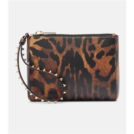 Christian Louboutin bustina cabata small in pelle con stampa leopardata