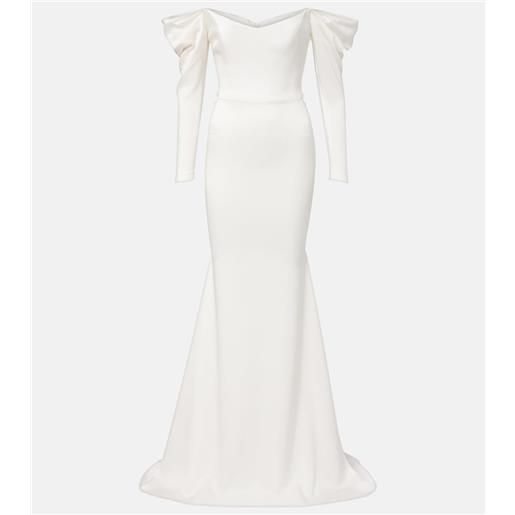 Alex Perry bridal - abito bustier in crãªpe di raso con scollo bardot