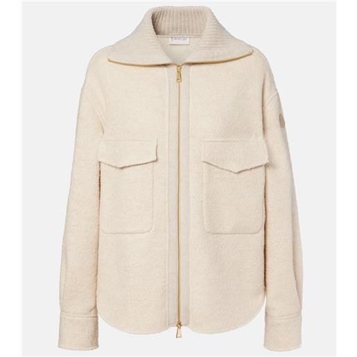 Moncler giacca in misto lana con zip