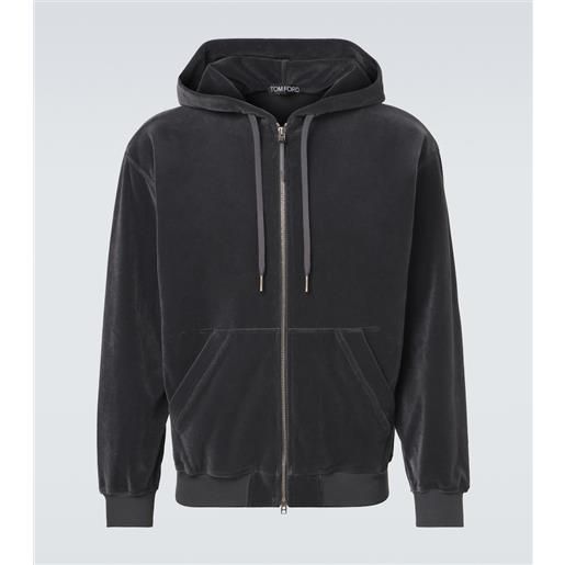 Tom Ford felpa in velour di misto cotone con cappuccio