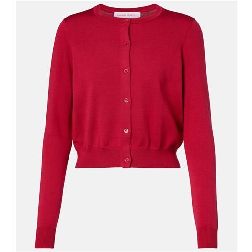 Carolina Herrera cardigan cropped in seta e cotone