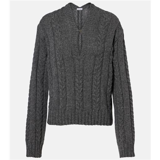 Loewe pullover in lana moulinã© a trecce