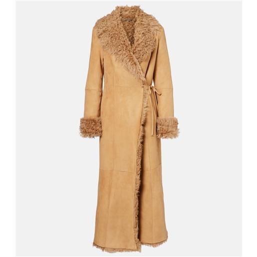 Nour Hammour cappotto a portafoglio joni in suede con shearling