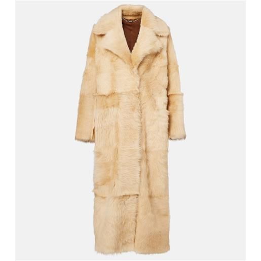 Nour Hammour cappotto evita long in shearling