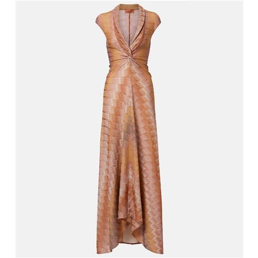 Missoni abito lungo asimmetrico con lamé