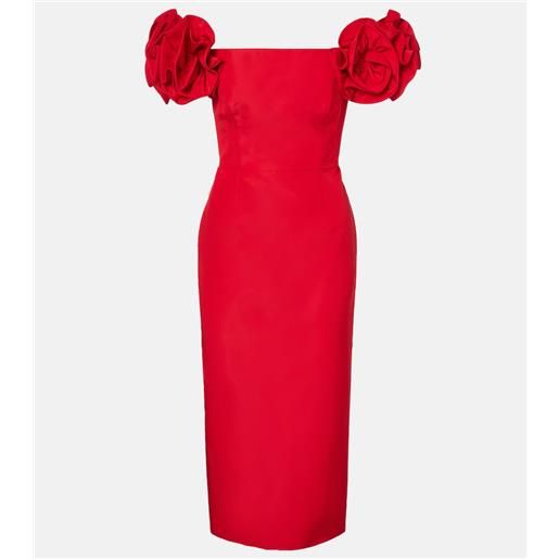 Carolina Herrera abito midi off-shoulder in seta