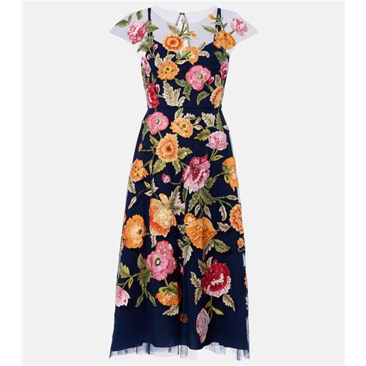 Carolina Herrera abito midi in tulle con paillettes