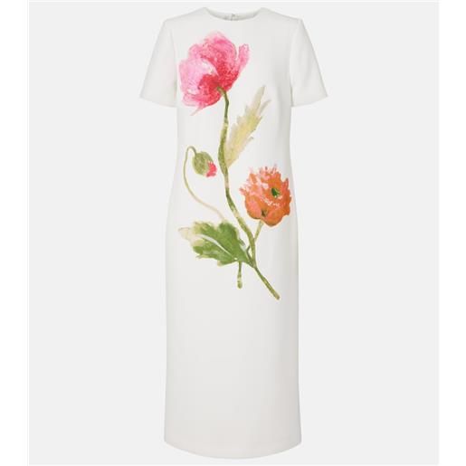 Carolina Herrera abito midi in crãªpe con stampa floreale