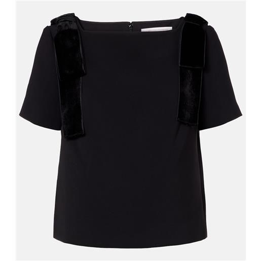 Carolina Herrera top in crãªpe con velluto