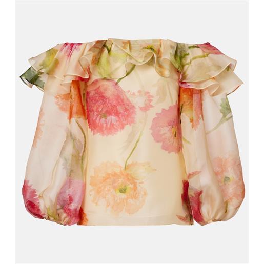 Carolina Herrera top off-shoulder in organza di seta