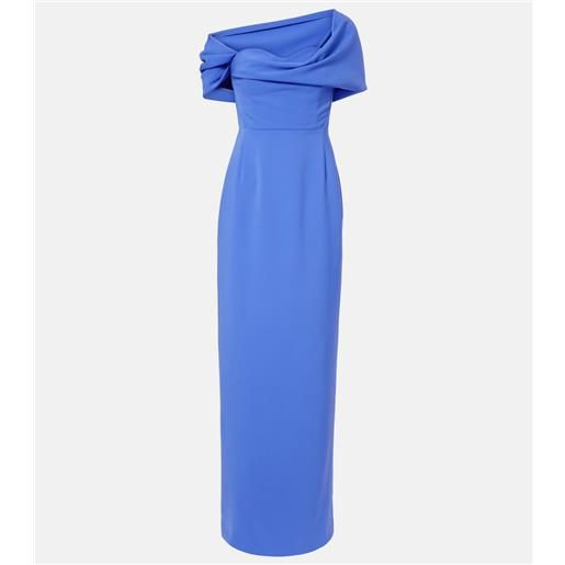 Carolina Herrera abito lungo off-shoulder in crãªpe