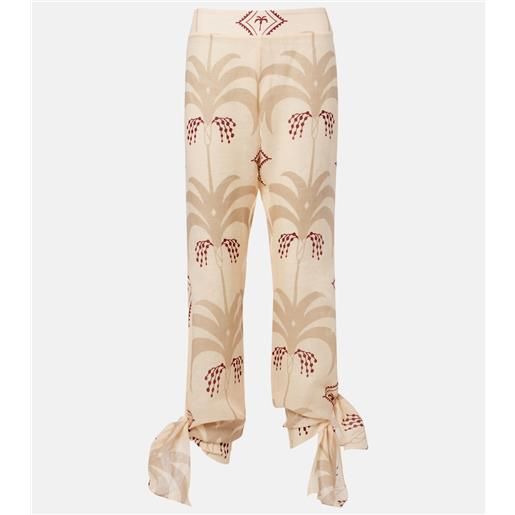 Johanna Ortiz pantaloni flared femininity dramatic in lino