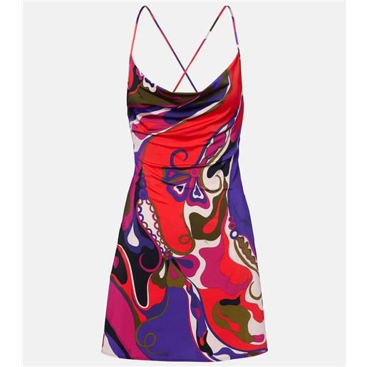 Pucci abito corto orchidee in jersey di raso