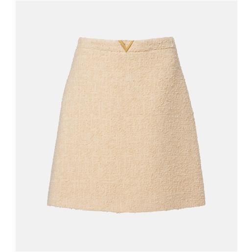 Valentino minigonna vgold in tweed di misto lana