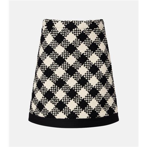 Valentino minigonna in tweed di misto cotone e lana