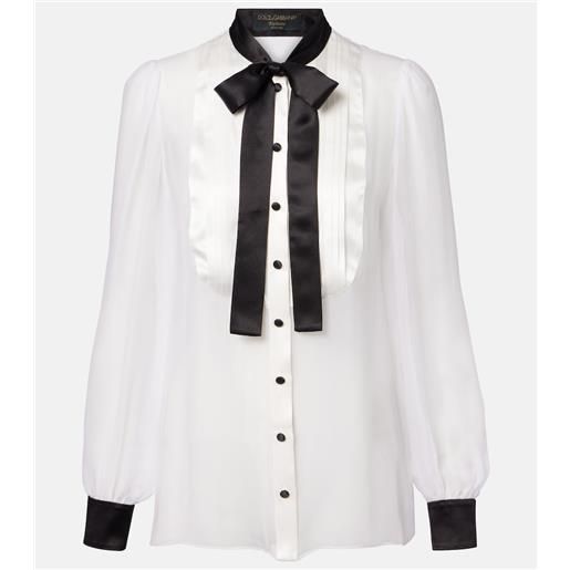 Dolce&Gabbana blusa semitrasparente in seta