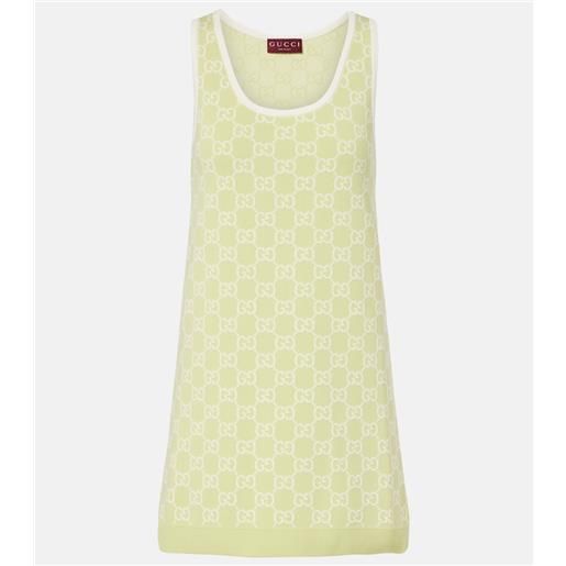 Gucci abito corto in jacquard di cotone gg