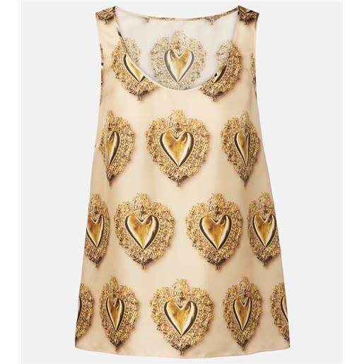 Dolce&Gabbana top in raso di seta con stampa