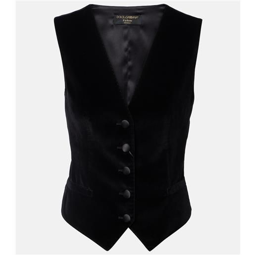 Dolce&Gabbana gilet in velluto di misto cotone e seta