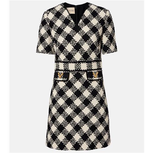 Valentino abito corto vgold in tweed a quadri