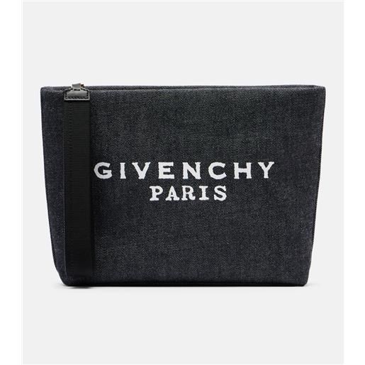 Givenchy bustina in denim di cotone con logo