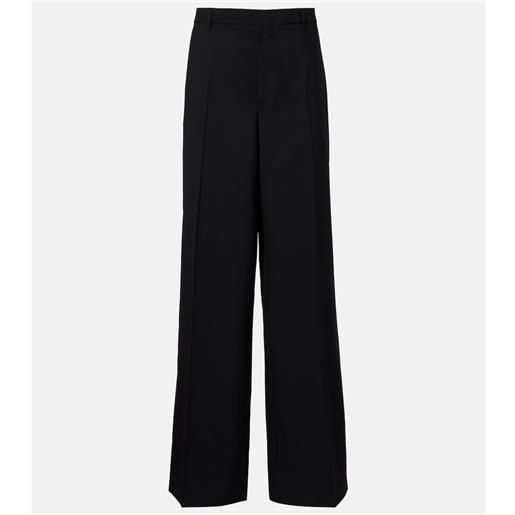 Gucci pantaloni regular in lana a vita alta
