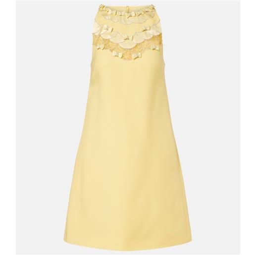 Valentino abito corto in crepe couture con cristalli