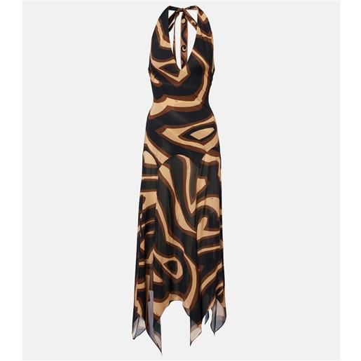 Pucci abito midi labirinto in jersey di mussola