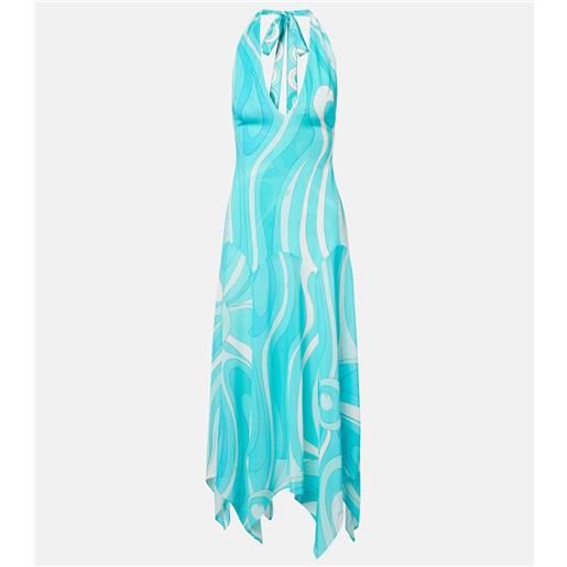 Pucci abito midi iride in jersey con scollo allâamericana