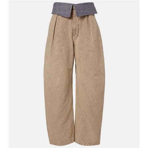 Loewe jeans con gamba barrel in cotone con lana