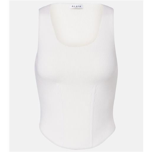 Alaia alaïa bustier in misto lana a coste