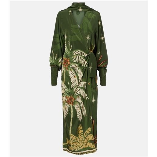 Johanna Ortiz abito midi in seta con stampa