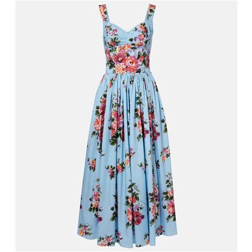 Dolce&Gabbana abito bustier in cotone con stampa floreale