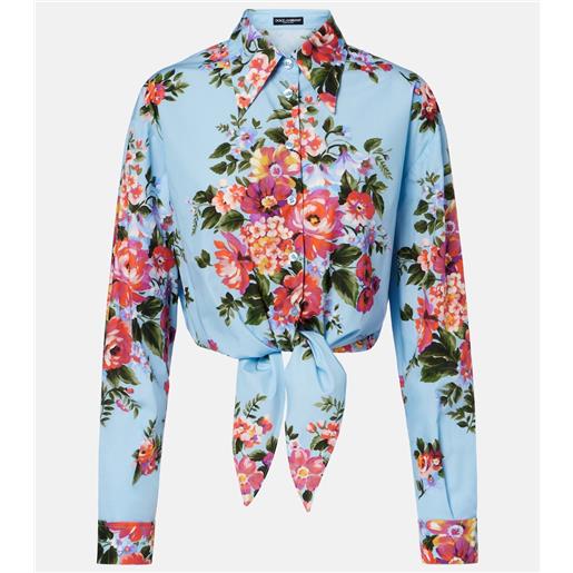Dolce&Gabbana blusa cropped in cotone con stampa