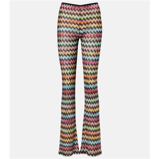 Missoni pantaloni flared in lamã© a zig zag