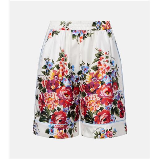 Dolce&Gabbana shorts in twill di seta con stampa