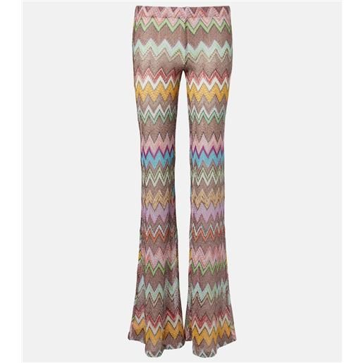 Missoni pantaloni flared in lamã© a zig zag