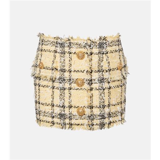 Balmain minigonna in tweed con paillettes