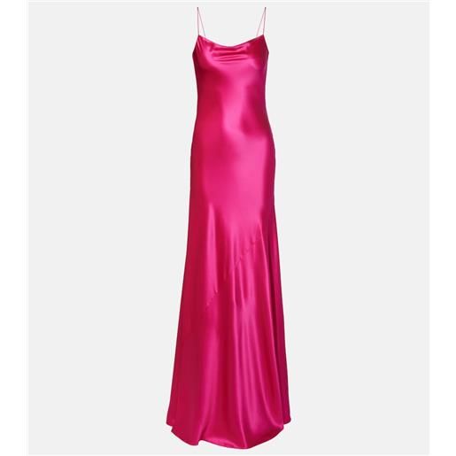 Alaia alaã¯a abito lungo in raso di seta