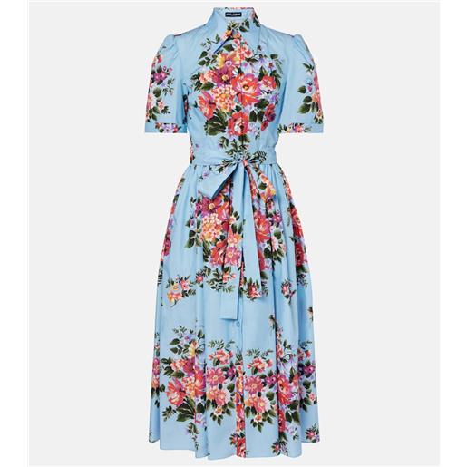 Dolce&Gabbana abito chemisier in popeline di cotone con cintura
