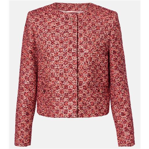 Gucci giacca in tweed lamã© gg