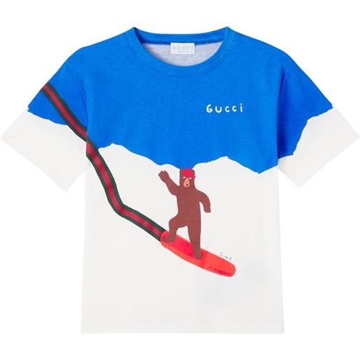 Gucci Kids x euan roberts - t-shirt in jersey di cotone